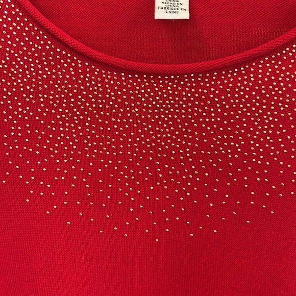 Calvin Klein Gold Stud Embellished Sweater in Red - Picture 4 of 14